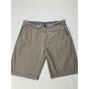 J Crew Tan Beige Chino Flat Front Canvas Golf Casual Shorts Mens 35w